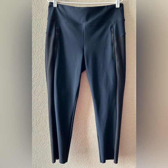 Athleta Stellar Tight Legging Black Navy Blue Colorblock Pants | L - Picture 2 of 9
